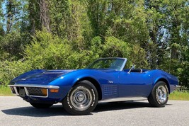 1972 Chevrolet Corvette Convertible blue | 24x36 inch POSTER | classic car - £18.21 GBP