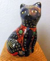 Vintage Kitty Cat Hand Painted Pottery Mexico? 4&quot; - $15.84