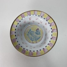 Mac Kenzie Childs Enamel Metal Chicken Cereal Bowl 6&quot; - £19.53 GBP