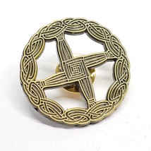 St Brigid&#39;s Cross Pin Badge Eire Irish Saint Brigid Kildare Metal Bronze Brooch - £7.85 GBP