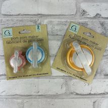 Crafter's Square POM POM Maker Lot of 2 1.8 in (45 mm)1.2 (30 mm) 2.4 in... - $10.28