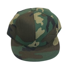 Vintage Trucker Hat Cap Camouflage Green Ear Neck Flap Taiwan Size Large - $13.41