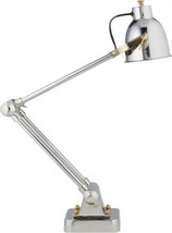 Table Lamp Memphis Mid-Century Adjustable Cast Aluminum Brass Cloth Cord  - £394.68 GBP