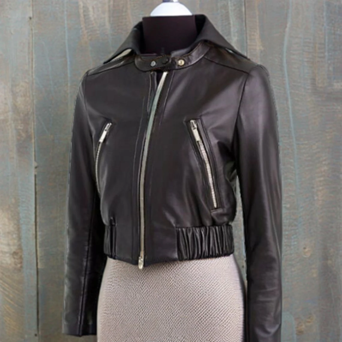 Handmade Leather Jacket Women Black Pure Lambskin Women&#39;s Jackets - $169.99