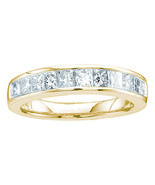 14kt Yellow Gold Womens Princess Channel-set Diamond Single Row Wedding ... - $11,299.89 MXN