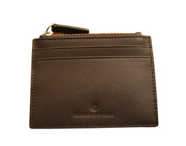 Brooks Brothers Men&#39;s Genuine Leather Zipper ID Card Holder, Brown, O/S 8798-2 - £47.83 GBP