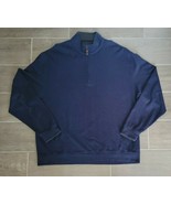 Orvis Mens 1/4 Quarter Zip Pullover Sweater Navy Blue Size 2XL 100% Pima... - $54.80 CAD
