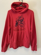 Disney Mickey Good Times Hoodie Sweatshirt Mens Small Horace Distressed Red - $22.24