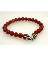 David Yurman 925 Sterling Silver Spiritual Bead Carnelian Ball Men Bracelet - $494.98