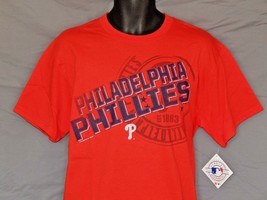 Philadelphia Phillies Mens T-Shirt Size Medium NEW Vintage Red Baseball Logo Top - £12.51 GBP