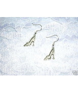 NEW SILVER TONE SHOES PUMPS HIGH HEEL CHARM EARRINGS - £3.92 GBP