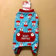 Pet Central Dog Polar Bear Pajama Blue Red Size Extra Small Clothes Merry Xmas - £9.15 GBP