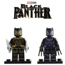 2pcs/set Black Panther &amp; Killmonger Marvel Universe Minifigure Gift Toy - £6.40 GBP