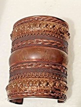 Copper Bracelet Made in INDIA with Raised Bevels 5 Elephants Vintage 1960&#39;s - £106.81 GBP