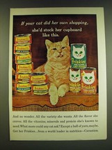 1966 Friskies Cat Food Ad - If your cat did her own shopping, she&#39;d stock - $18.49