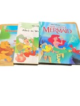 Vintage Walt Disney Large Books Lot of 3 Winnie The Pooh, Little Mermaid, Alice - £14.99 GBP