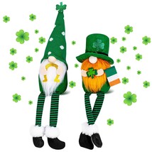 St. Patrick'S Day Gnomes Plush- 2 Pcs Leprechaun Doll Decorations Irish Green Sh - £23.97 GBP