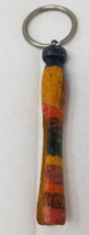 Rainbow Clothes Pin Keychain Wood 1970s Handmade Long - £9.47 GBP