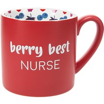 Pavilion Gift Company Red Best Nurse-15oz Berry Stoneware Coffee Cup Mug, 15 oun - £23.72 GBP