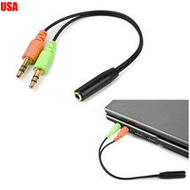 Headphone &amp; Mic Combine Adapter 3.5Mm Male 2 In 1 Female For Headset Pc/... - $14.99