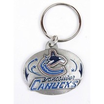 vancouver canucks nhl ice hockey team logo round metal keychain made in usa - £19.97 GBP