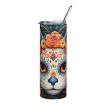 Sugar Skull Cat Stainless Steel Tumbler - £23.76 GBP