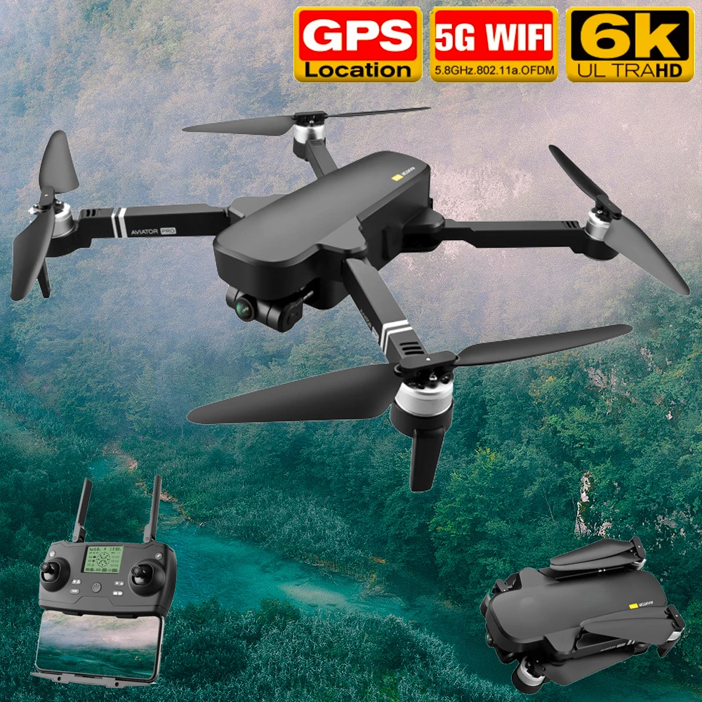 2023 Professional 5G WiFi GPS Drone with 6K 2 Axis Gimbal Camera RC Dist... - £322.19 GBP