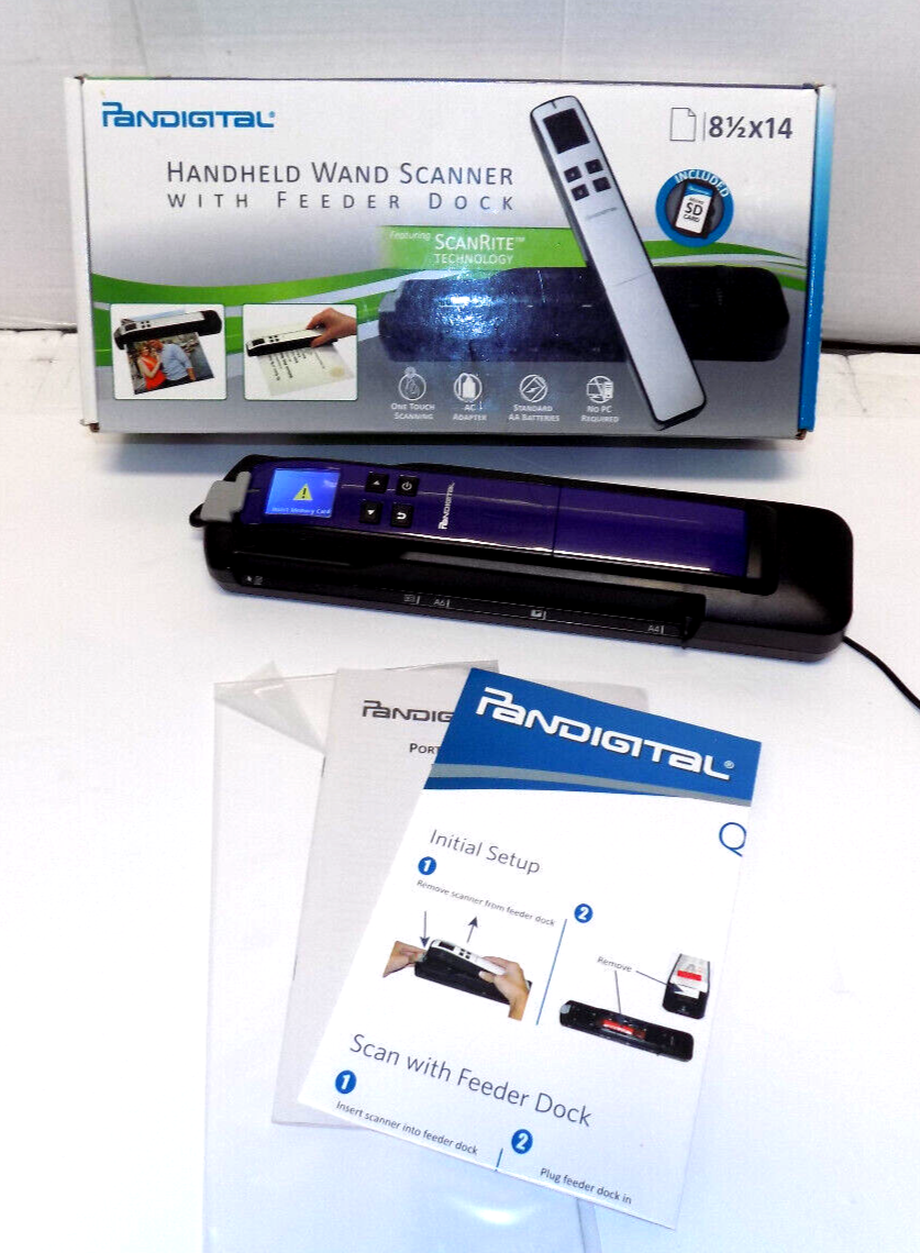 Pandigital Handheld Wand Scanner with Feeder Dock (PURPLE) Scan Rite Technology - $48.98
