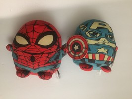 NEW Disney 100 Marvel Spider-Man &amp; Captain America Retro 8&#39;&#39; Plush Dolls - £17.93 GBP