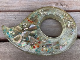 Vtg Mcm Lucite Encased Mother Of Pearl Hot Plate Tray Acrylic - £19.32 GBP