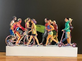 David Gerstein  Hand Made Pop art metal sculpture &quot; Urban walk &quot; - $234.00