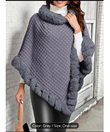 Elegant women's Faux Fur Shawl Pullover - Winter Warm Sweater style for you - $135.00