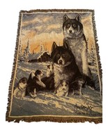 Husky Dog Tapestry Throw Blanket Snow Sled Dogs Alaska Jon Van Zyle 51&quot;x70&quot; - $1,297.89 MXN