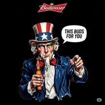 Budweiser Bud Light Beer Advertising Metal  Sign 8x12in Vintage Uncle Sam - $24.74