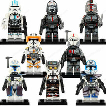 New 8Pcs Clone Force 99/The Bad Batch Echo Captain Rex Cody Star Wars Minifigure - £40.06 GBP