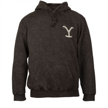 Yellowstone Dutton Ranch Montana Mineral Wash Pull-Over Pocket Hoodie Brown - £55.93 GBP+