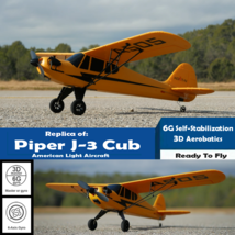 RC Airplane J3 Cub 3D 6G Gyro Control Aerobatic Trainer Flight Light Air... - €94,37 EUR