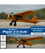 RC Airplane J3 Cub 3D 6G Gyro Control Aerobatic Trainer Flight Light Air... - $2,060.62 MXN