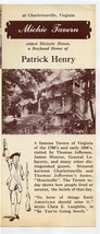 Michie Tavern Brochure Boyhood Home of Patrick Henry Charlottesville VA ... - $17.82