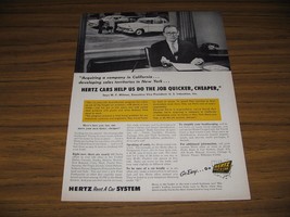 1955 Print Ad Hertz Rent A Car System &#39;55 Ford Cars - $14.10