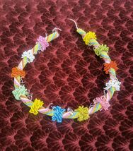 Beaded vintage necklace, handmade beads colorful woman necklace 1960's - $70.00