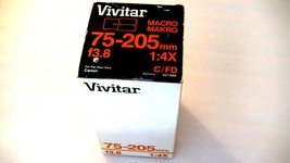 Vivitar C/FD zoom lens macro 75-205 mm f3.8 1:4X for Canon camera - £78.59 GBP