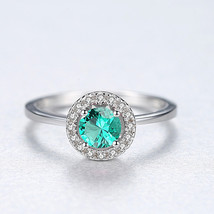 Large Disc Ring 925 Silver Finger Ring Full Body Silver Inlaid Blue Synthetic Ge - $29.93