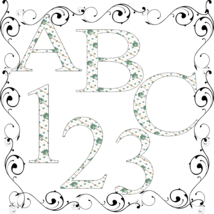 ABC and Numbers Flower 23a-Digital ClipArt-Fonts-Art Clip-Gift Tag-Noteb... - $93.95 MXN
