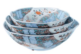 Large Antique Japanese Meiji period Imari Graduated bowl set - $994.95