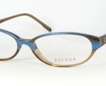 Escada Ves 019 Col. 6Cf Azul Marrón Gafas Marco 53-15-140mm Italia - $86.74