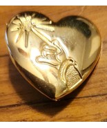 Vtg Disney Arm &amp; Wand Pin The Variety Club Gold Toned Heart Shaped Lapel... - $20.27 CAD