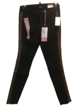 Almost Famous Ladies Denim Mid Rise Skinny Distressed Black Jeans Size 9 - £28.30 GBP