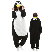 Black Penguin Adult Onesies Animal Cartoon Kigurumi Pajamas Halloween Cosplay - £23.96 GBP