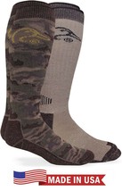 Ducks Unlimited Mens 90% Merino Wool Warm Camo Outdoor Tall Boot Sock System USA - £19.17 GBP